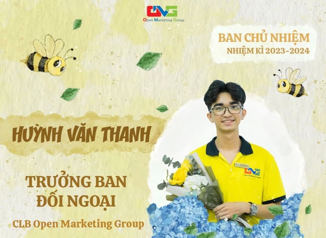 Đảm nhận vai trò Trưởng Ban Đối ngoại CLB Open Marketing Group